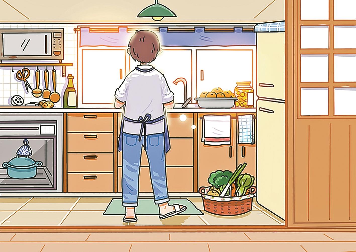 一个人 在家做饭